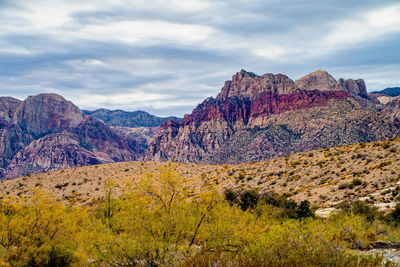 Scenic view of mountains against sky