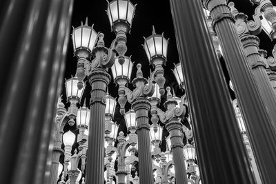 Low angle view of chandelier