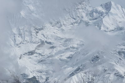 Scenic view of snow mountains