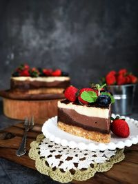 Close-up of cake on table