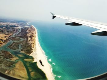 Aerial view of sea against sky