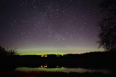 Scenic view of star field against star field at night