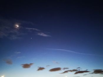 Low angle view of moon in sky