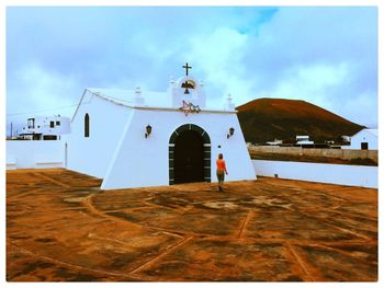 Church against clouds