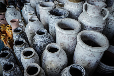 High angle view of objects for sale in market