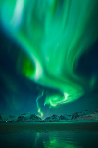 Scenic view of dramatic sky at night