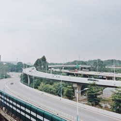 High angle view of elevated road against sky