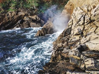 Scenic view of waterfall