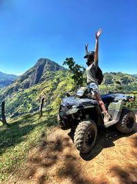 View of motorcycle on mountain road