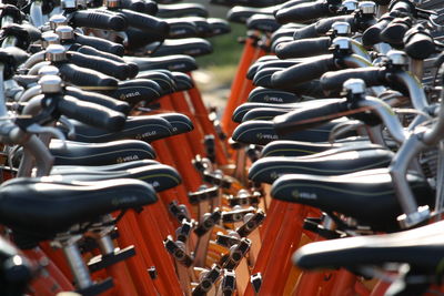 Full frame shot of bicycles