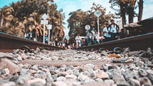 Surface level of railroad track