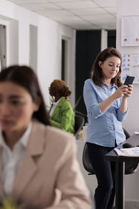 Business colleagues working at office