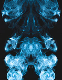 Close up of blue light painting
