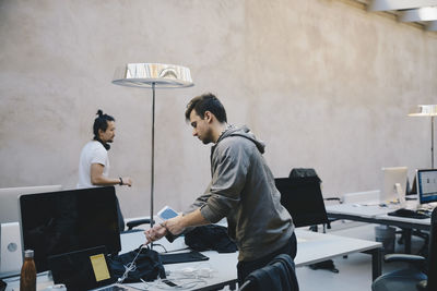 People working on table