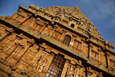 Low angle view of old building against sky