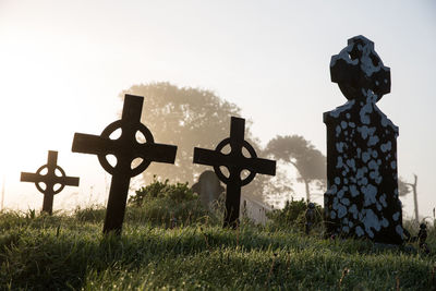 Tombstones in cemetery