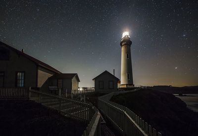 Low angle view of illuminated built structure