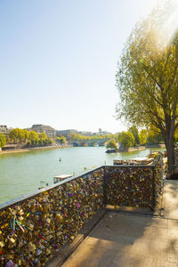 Scenic view of river against clear sky