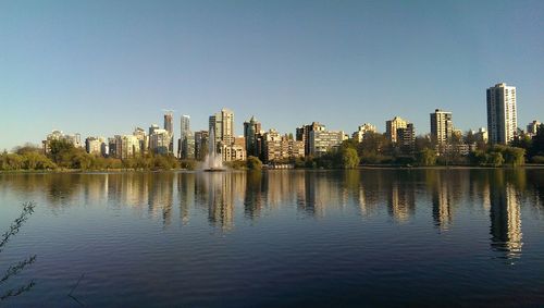 Cityscape view from lake