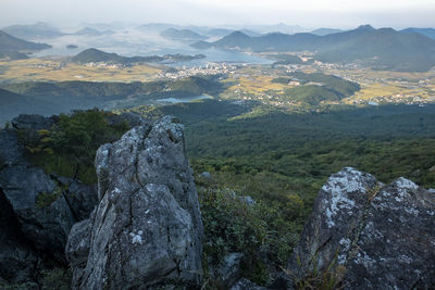 Scenic view of mountains against sky