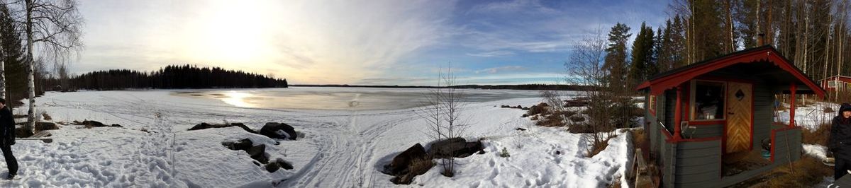 Scenic view of snow covered landscape