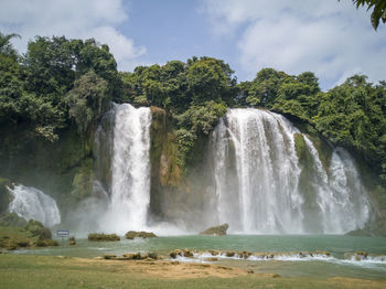 Scenic view of waterfall