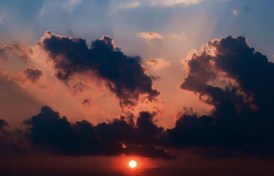 Low angle view of sky during sunset