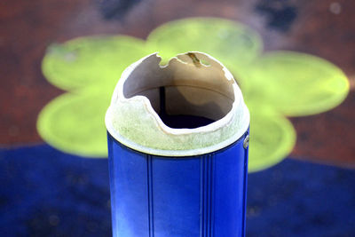 Close up of blue fabric