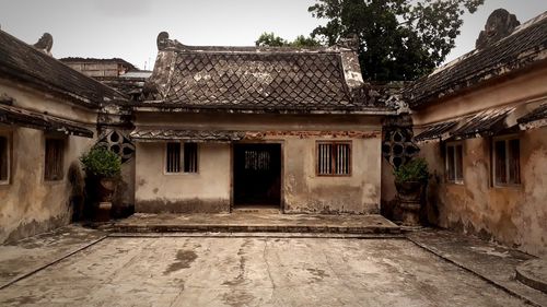 Exterior of old building against sky