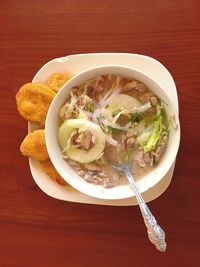 Close-up of food served in plate