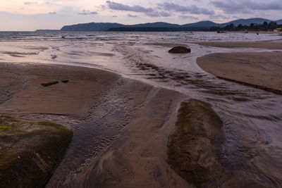 Scenic view of beach against sky