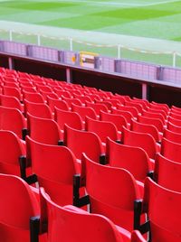 Empty chairs at stadium