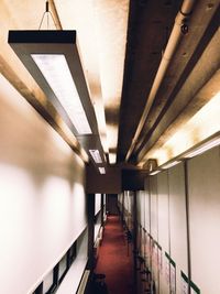 Low angle view of empty underground walkway