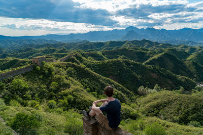 Scenic view of mountains against sky