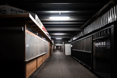 Illuminated empty corridor
