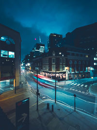 Illuminated city at night