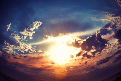 Low angle view of clouds in sky during sunset