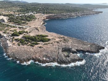 High angle view of sea