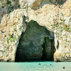 Rock formations on cliff