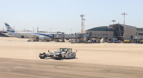 Cars on airport runway