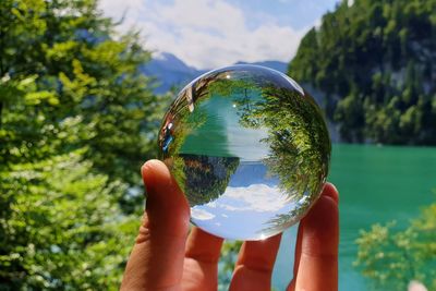 Crystalball shot over lake königssee from malerwinkel viewpoint