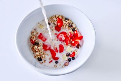 Close-up of breakfast served in bowl