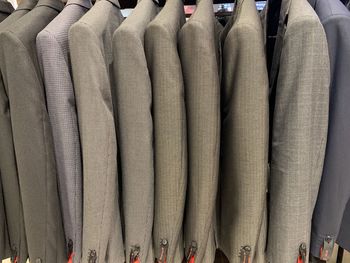 Full frame shot of clothes hanging on display at store