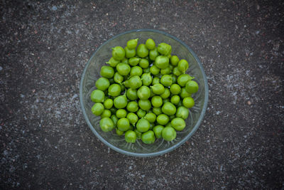 High angle view of vegetables in bowl