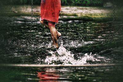 Water splashing in sea