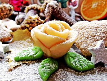 Close-up of sweet food on table