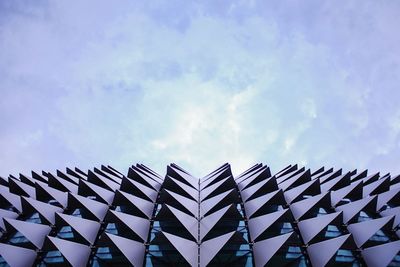 Low angle view of roof against sky