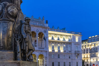 Low angle view of statue of building