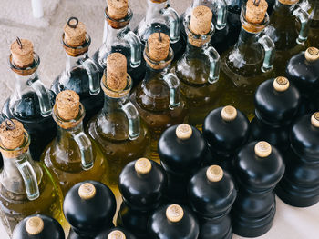 Full frame shot of bottles