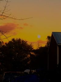 View of built structure at sunset